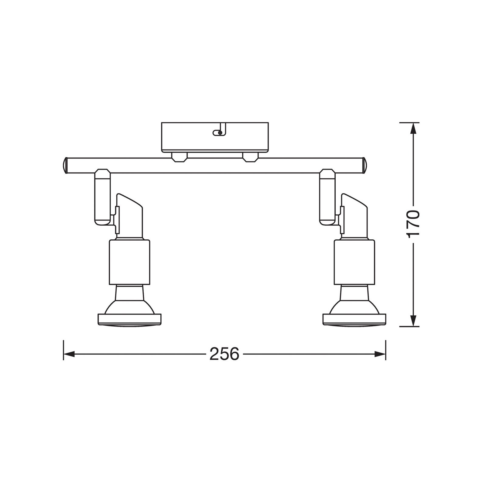 Reflektor sufitowy OSRAM, srebrny, metalowy, 2-punktowa GU10-LED 2700 K