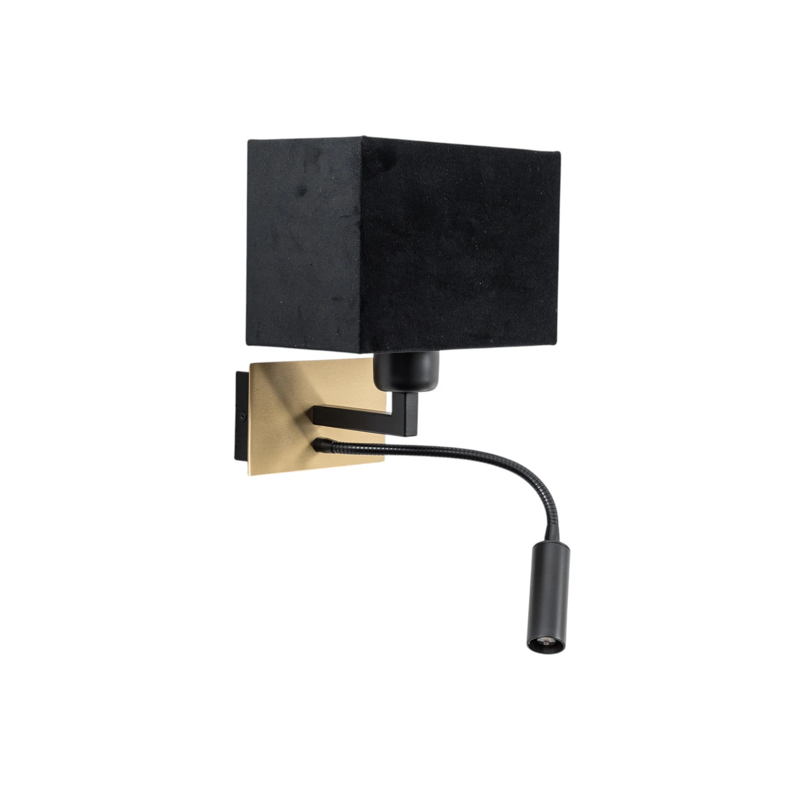 Lampa ścienna Harry, kątowa, mosiądz/czarny/czarny