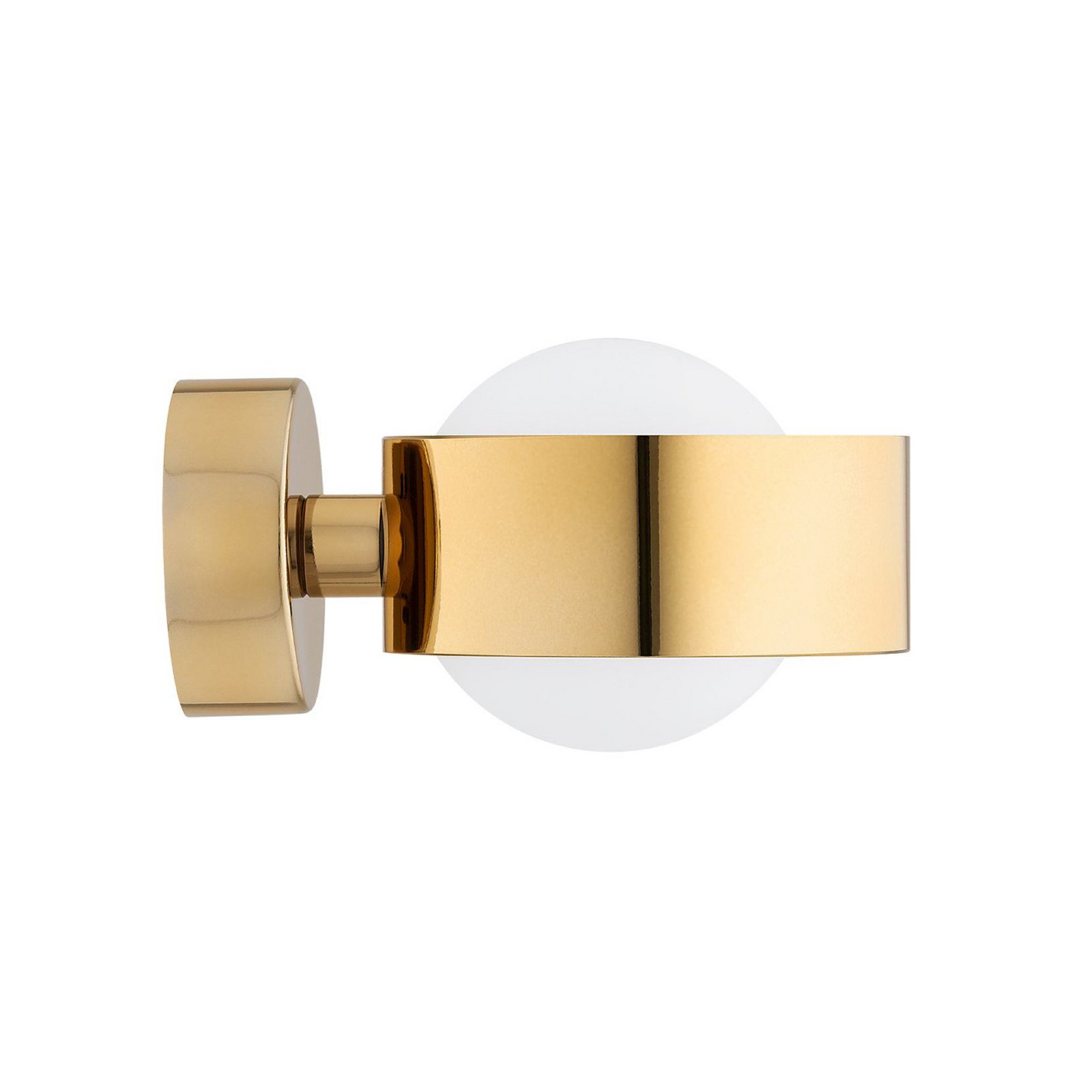 Mado wall light, brass-coloured steel, opal glass, 1-bulb