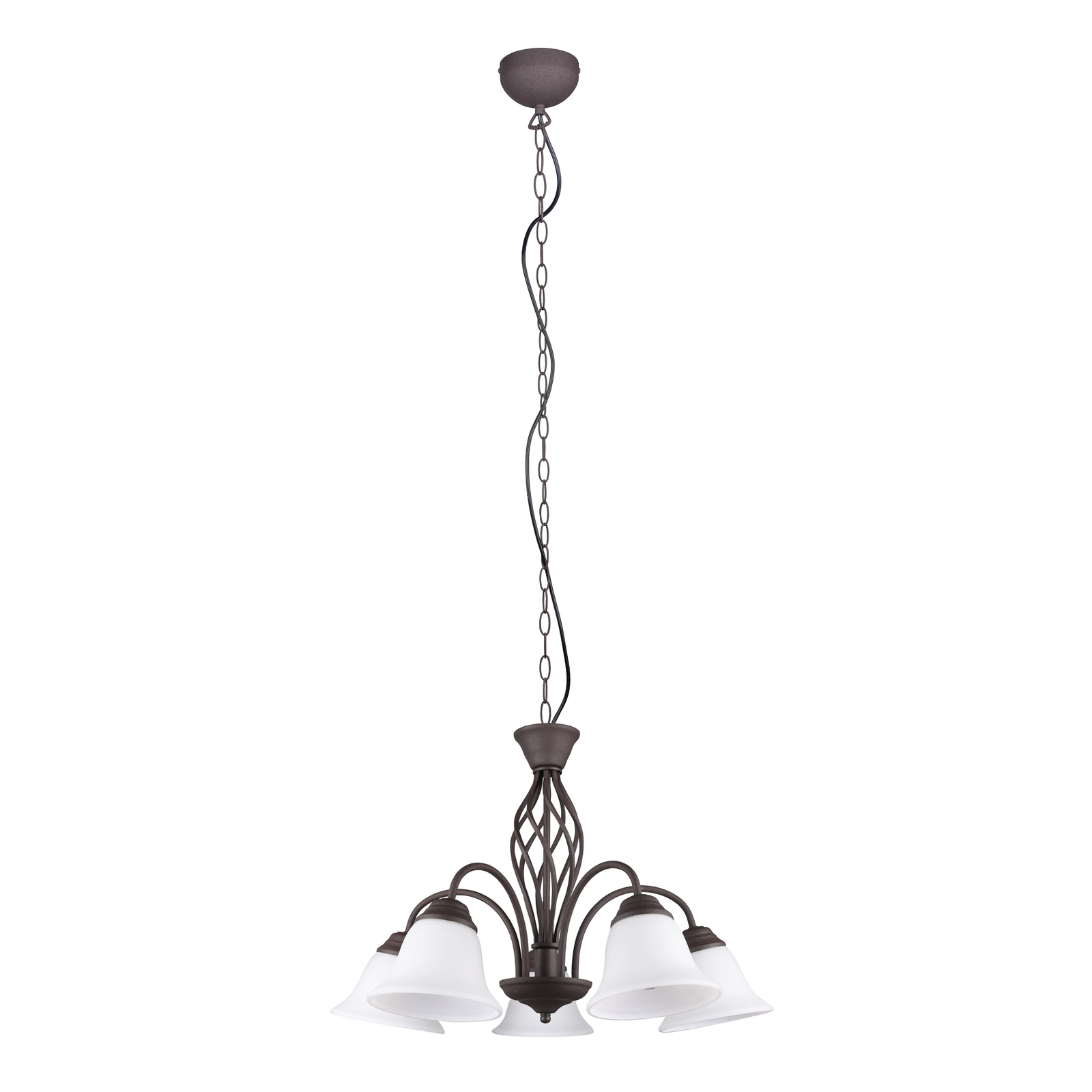 Hanglamp Rustica, roestkleuren, 5-lamps