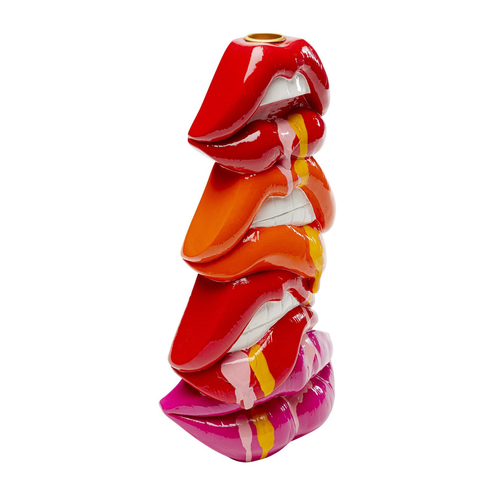 KARE Kandelaar Lips, hoogte 30 cm, polyresin, rood