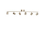 By Rydéns Correct downlight, gold-coloured, 6-bulb, metal, GU10