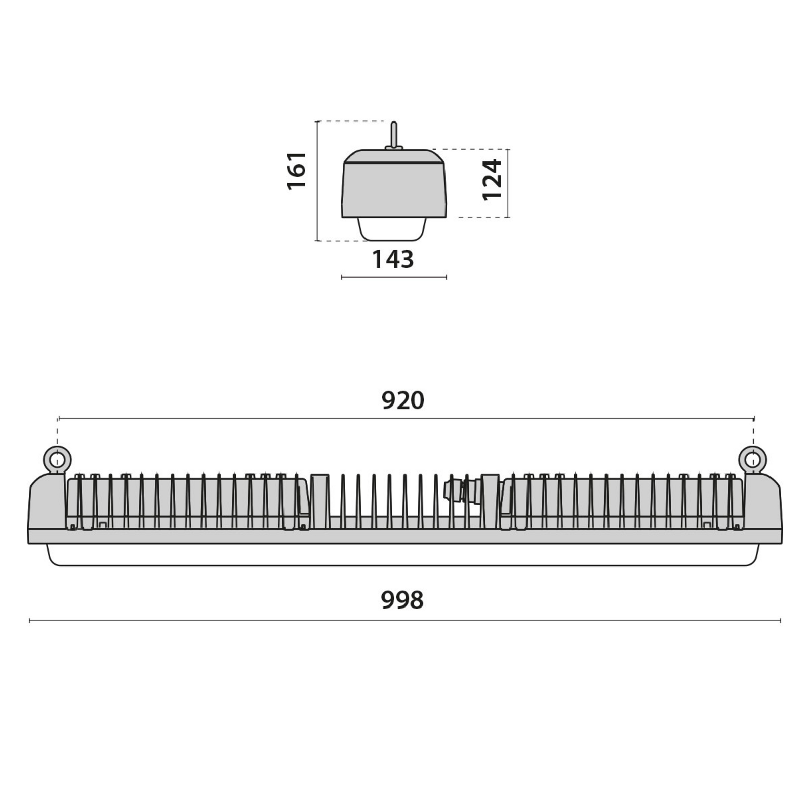 LED-Deckenlampe Koa Line STR/PC S/EW