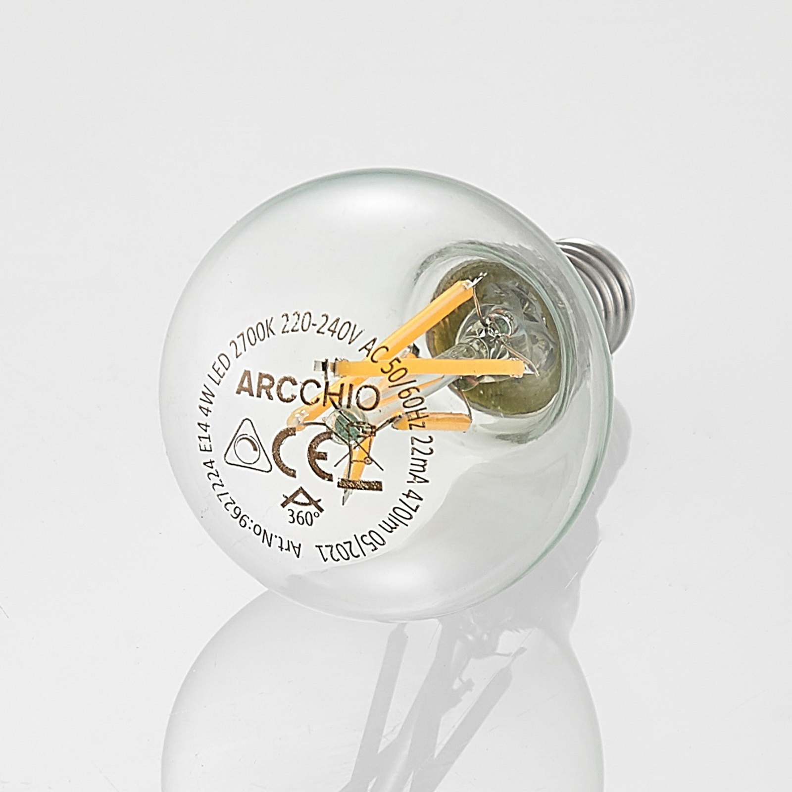 LED лампа с нажежаема жичка E14 4W 2700K капка с възможност за димиране 5бр