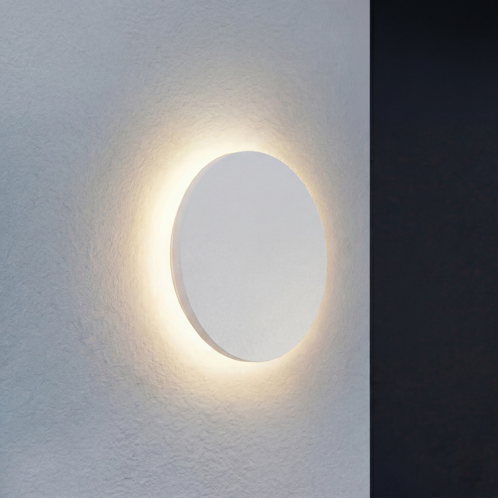 Candeeiro de parede exterior LED Lindby Selinel, branco, Ø 23 cm, número da casa