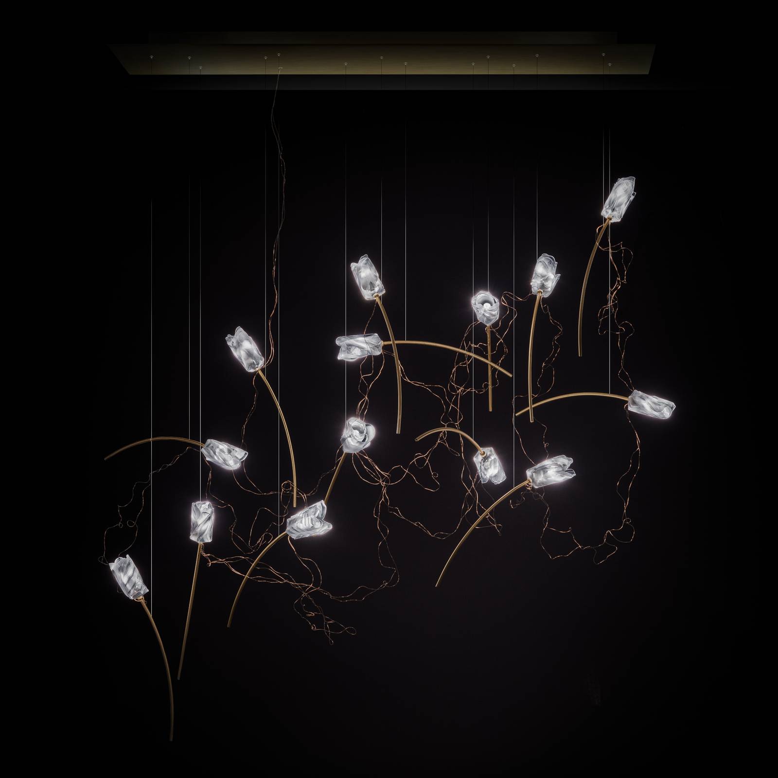 Photos - Chandelier / Lamp Slamp Tulip 14 LED hanging light prism/brass 