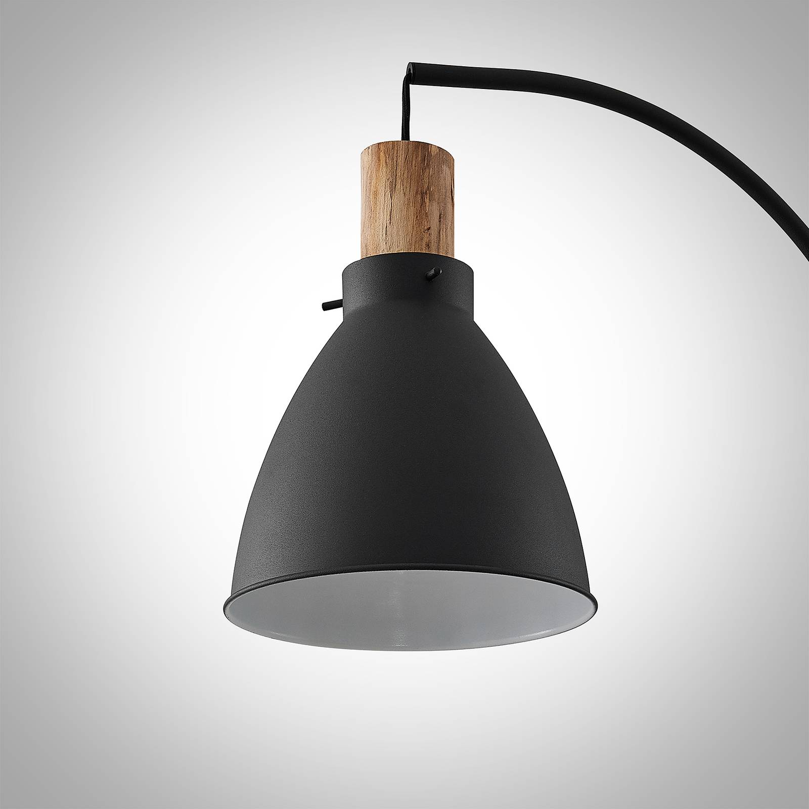 Lampa stojąca Lindby Trebale, czarny, drewno, 154 cm, E27