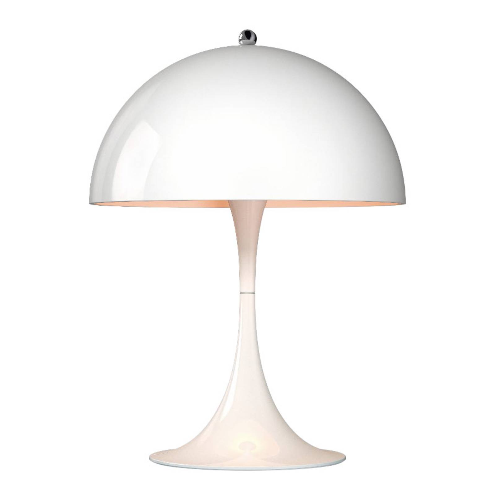 Louis Poulsen Panthella Mini table lamp white, for Living / Dining Room, acrylic, aluminium, 10 W, H: 33.5 cm