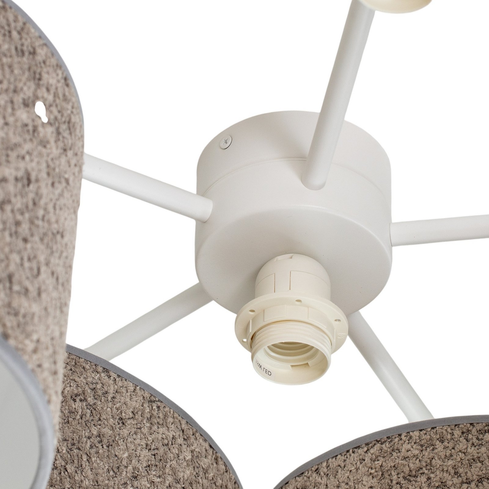 Plafoniera Boucle con sei paralumi, grigio