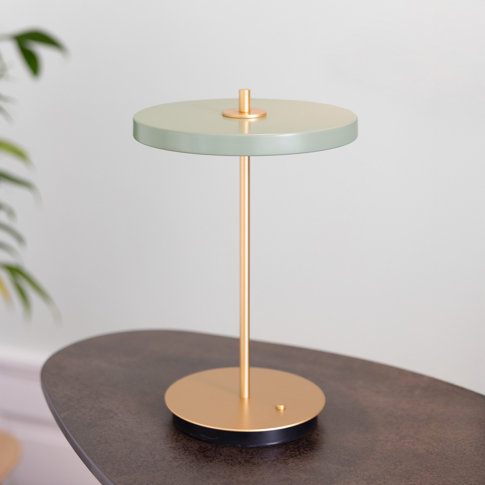 Asteria Move LED rechargeable table lamp olive/brass 31 cm - UMAGE