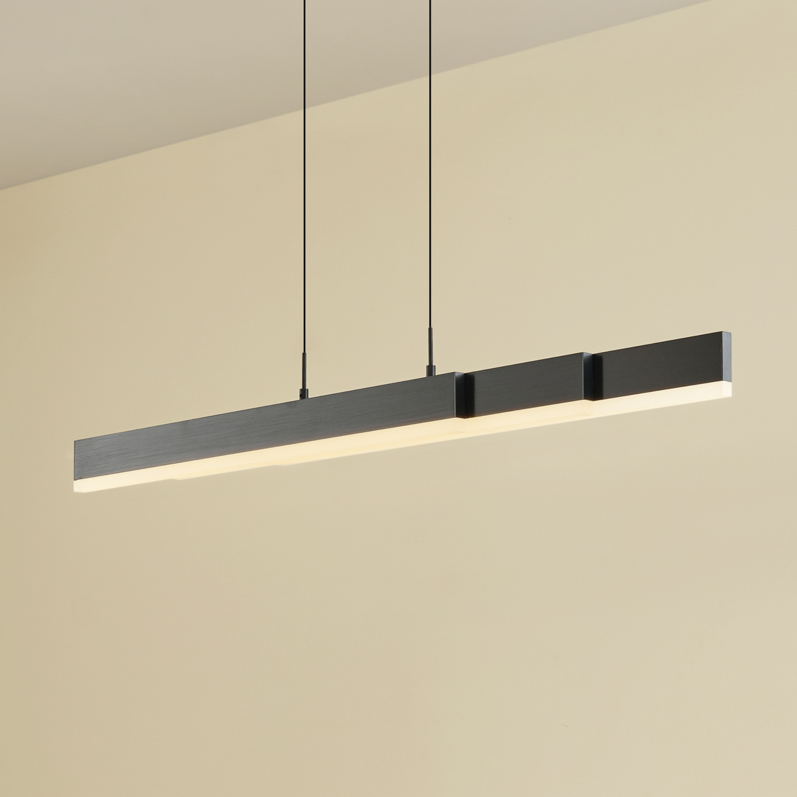 Lucande LED-hänglampa Torven, svart, CCT, dimbar