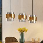 Lucande Ikibara hanglamp, 3-lamps, lang