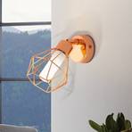 Copper-coloured Zapata LED wall light, cage look