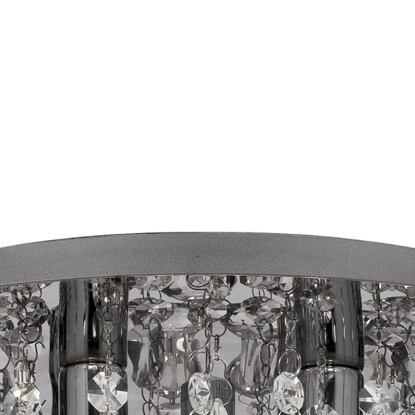 Stropna svetilka Hanna krom, steklene kristalne krogle 35 cm