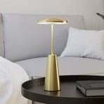 Lampada a LED ricaricabile Piccola, color ottone, altezza 28 cm, IP54