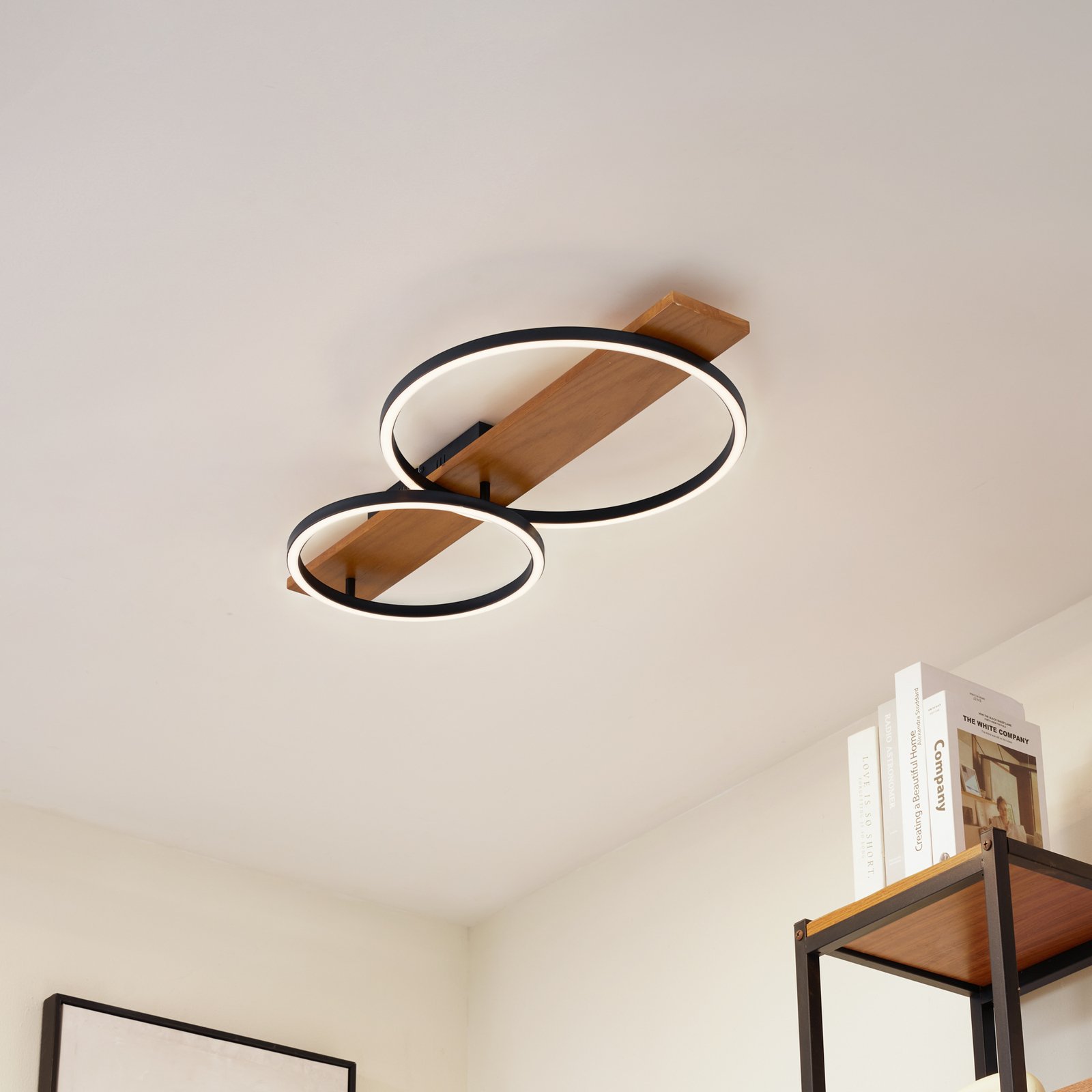 Galad 2 LED Candeeiro de Teto Madeira - Lindby