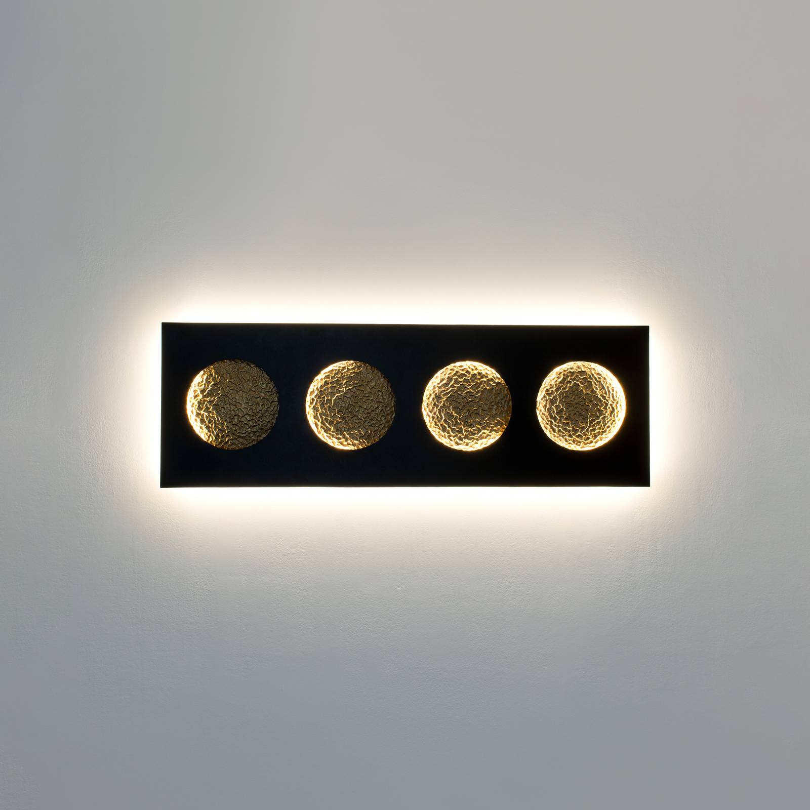 Holländer LED nástěnné světlo Fasi Della Luna, černá/zlatá