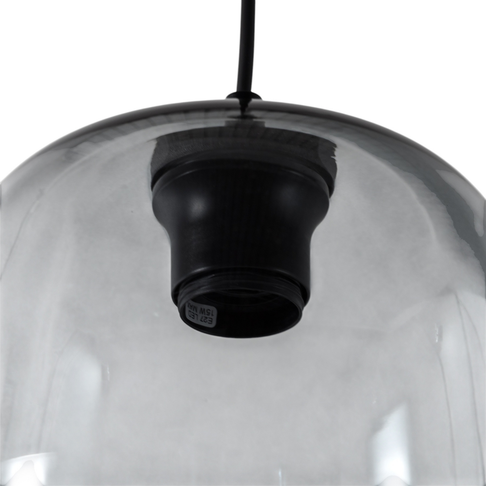 Lampada a sospensione Elio, vetro, grafite, 1 luce