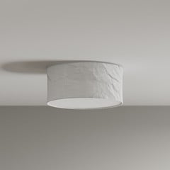 By Rydéns plafonnier Vita, Ø 40 cm, blanc, lin