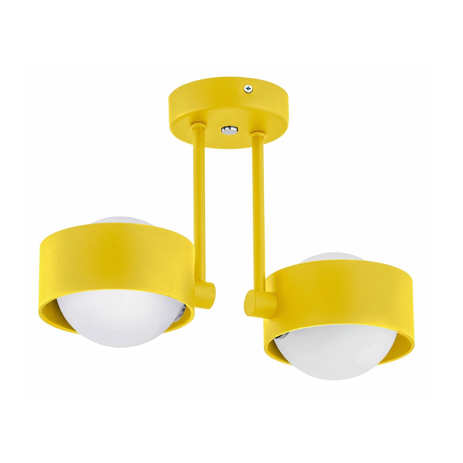 Taklampa Mado av stål, gul, 2 lampor