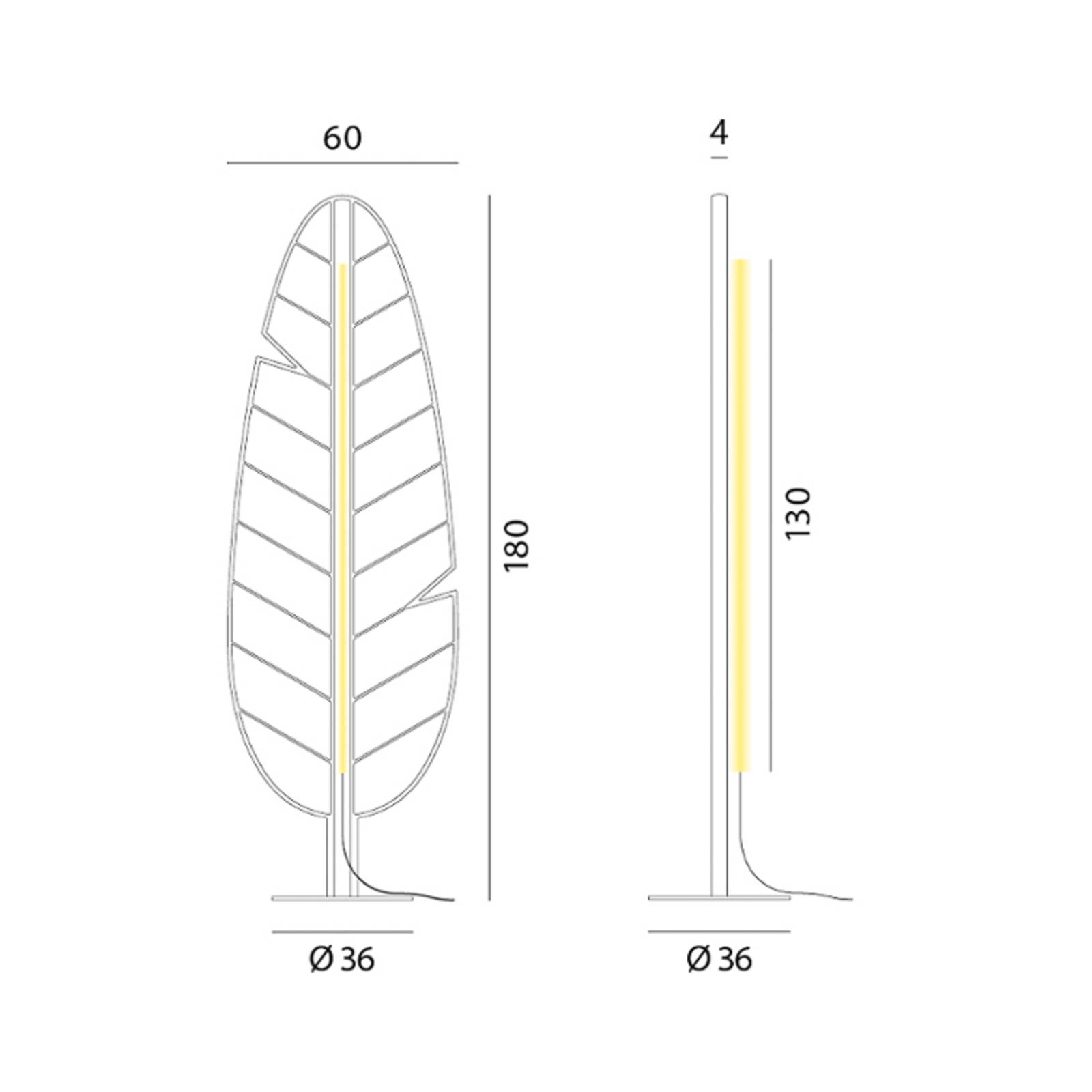 Rotaliana Eden Banana lampa stojąca LED, żółta