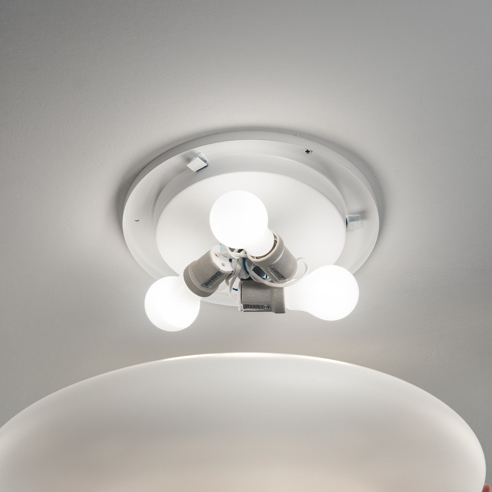 Ideal Lux Smarties ceiling light, opal glass, Ø 60 cm
