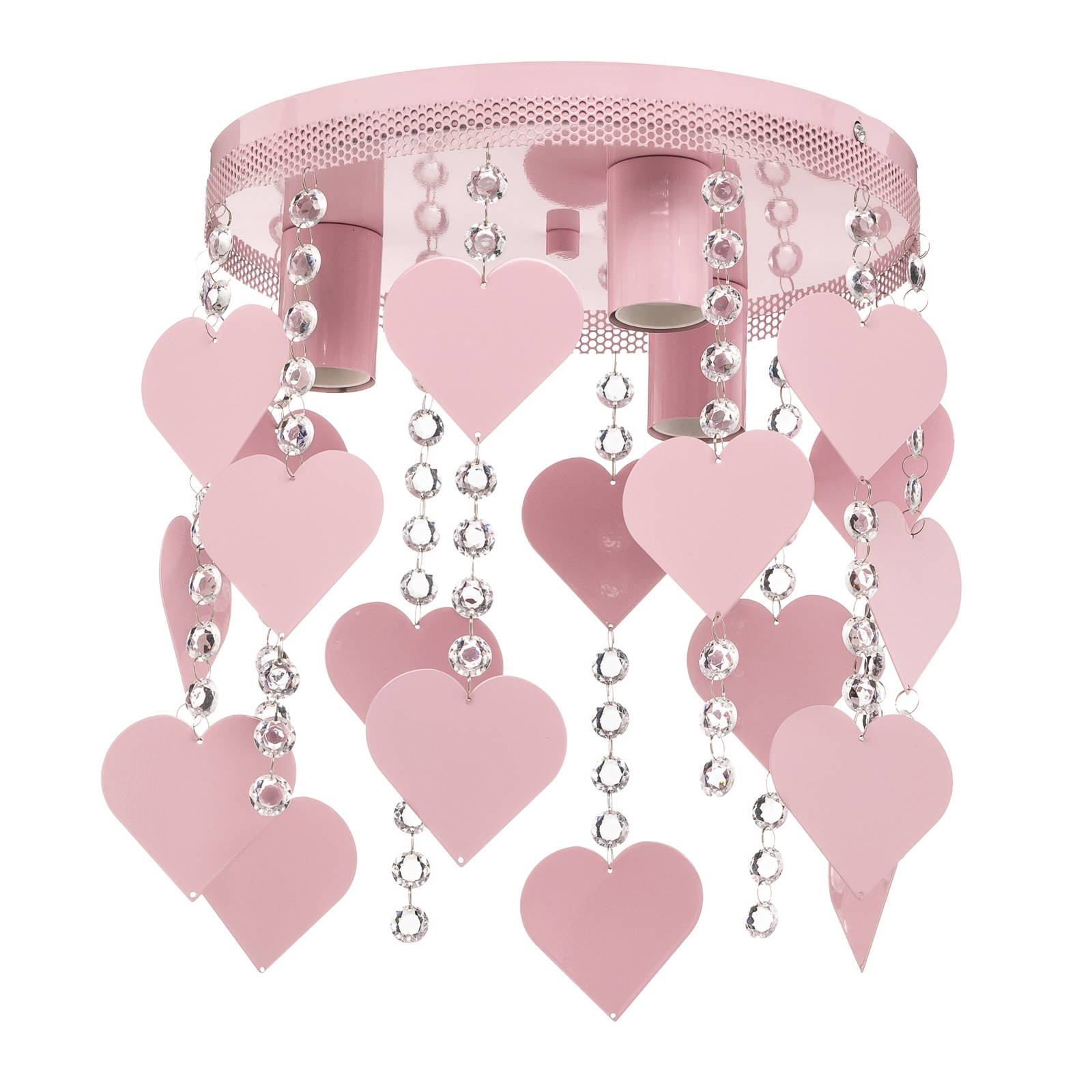 Deckenleuchte Corazon in Pink mit Herzen