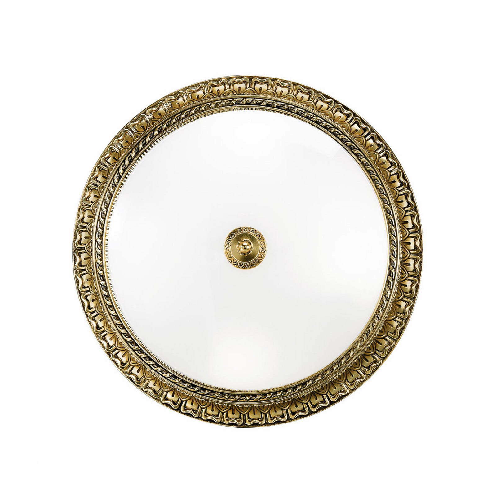 Kolarz Milady plafonieră Ø 50 cm culoare alamă antică - Camera de zi / sufragerie - Antichitate - alamă antică alb - Metal