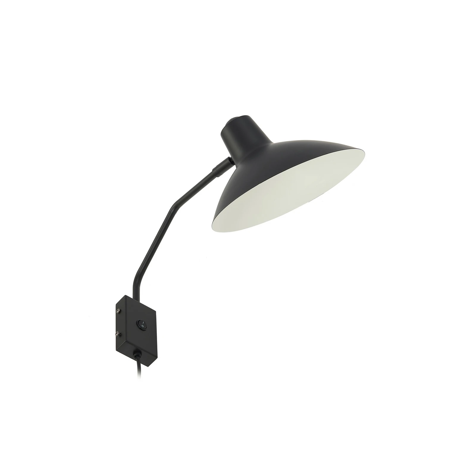 Lindby Wandleuchte Adrik, schwarz, Metall, mit Stecker