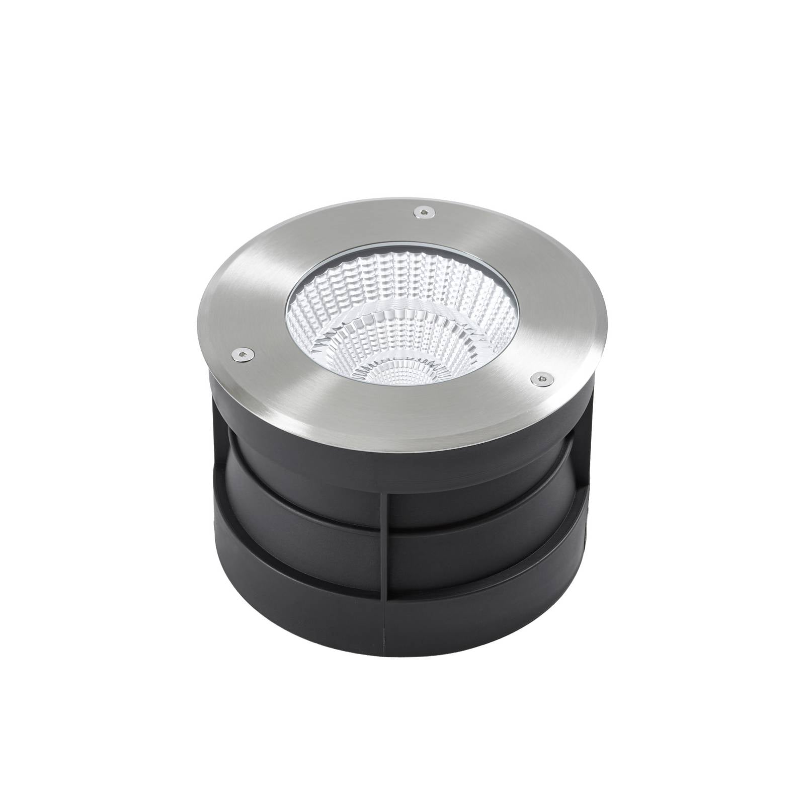 Arcchio LED-Bodeneinbauspot Thentos, Ø 18 cm 60° nickel IP67