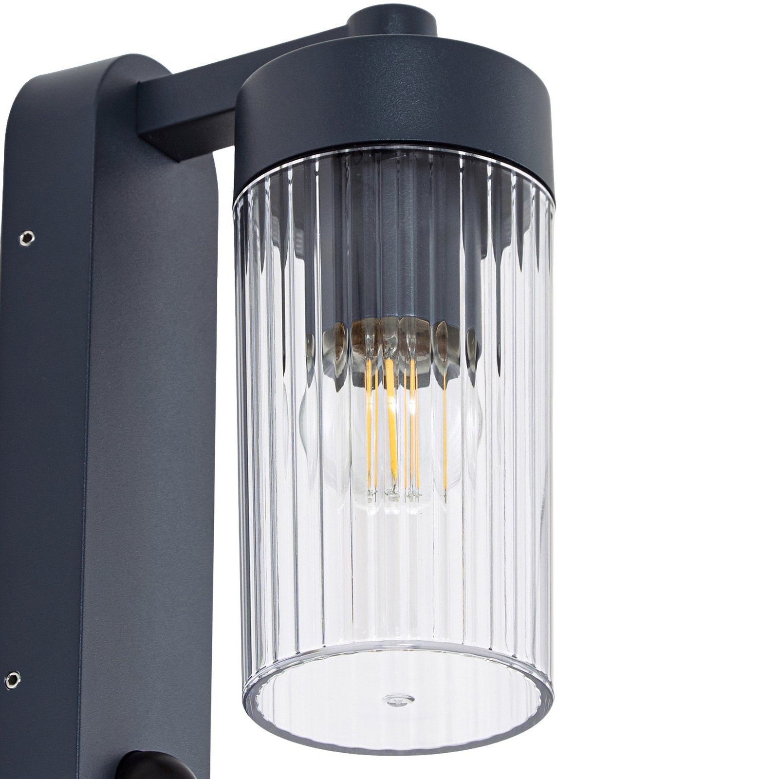 Lindby utendørs vegglampe Kaliro, antrasitt, 24 cm, IP54, sensor