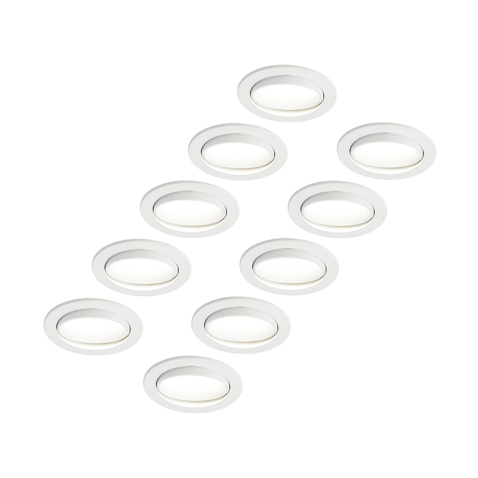 Arcchio LED-Einbaulampe Katerin, weiß, schwenkbar, 10er-Set
