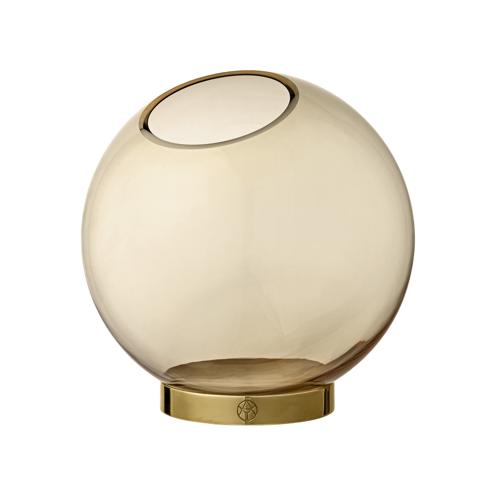 AYTM Globe-vase, Ø 17 cm, rav/guld, glas, rustfrit stål