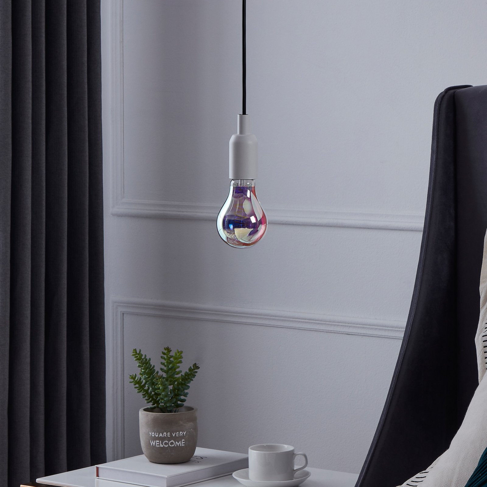 LED spuldze E27 4W A75 2000K Filament iridescent dim