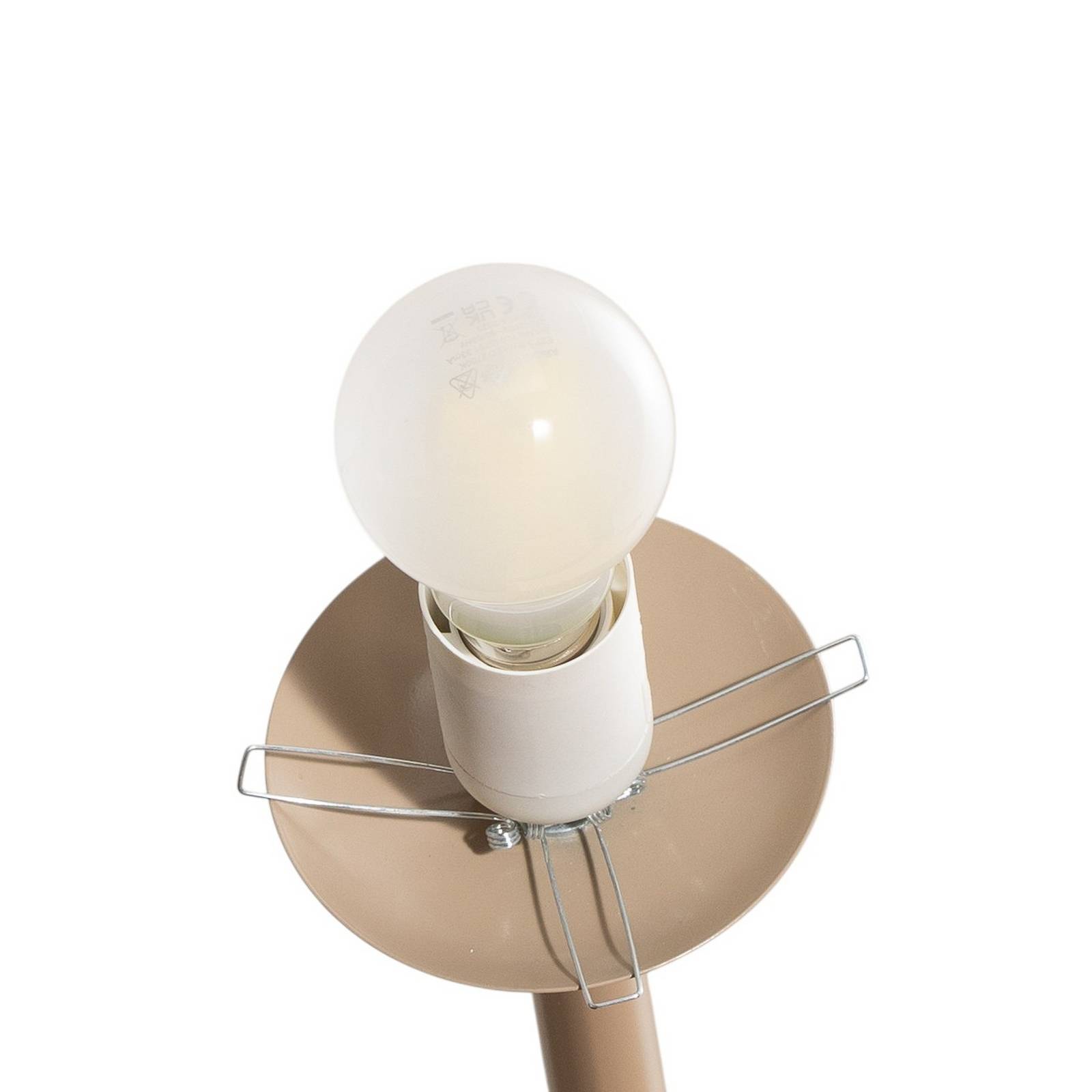 Lampa stojąca Joel z metalu i szkła, beżowa/biała