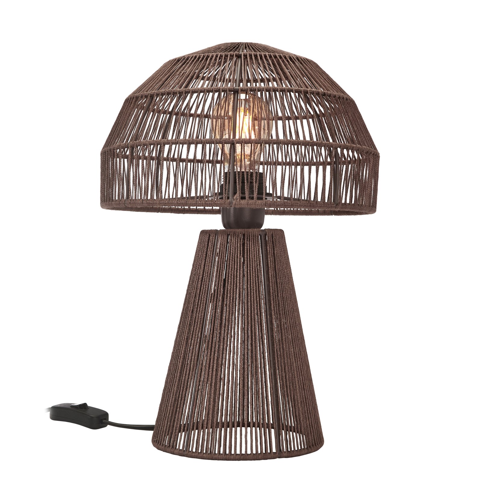 PR Home Porcini table lamp, wrapped in yarn