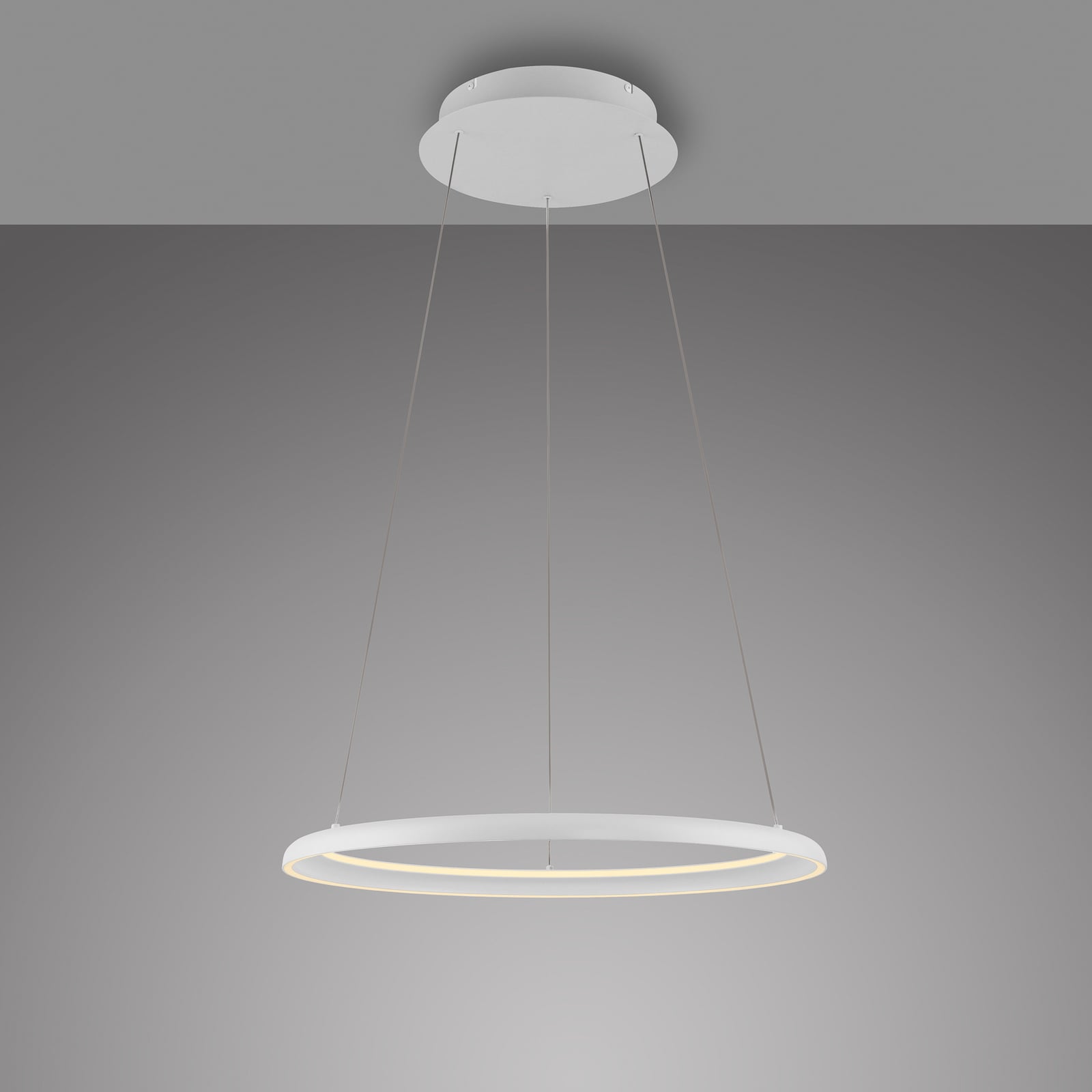 LED viseća svjetiljka QUILLO, bijela, Ø 60 cm, metal, s prigušivačem