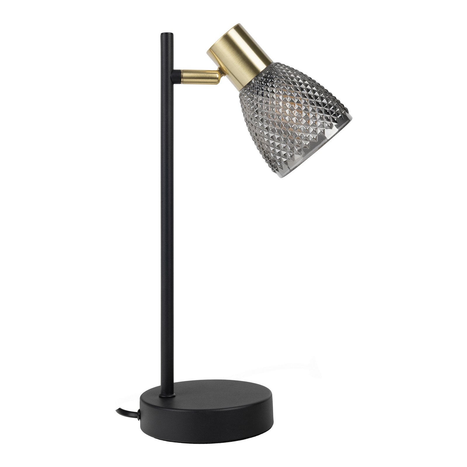 Laualamp Lindita, klaas, suitsuhall, E14, pööratav Laualamp Lindita, klaas, suitsuhall, E14, pööratav