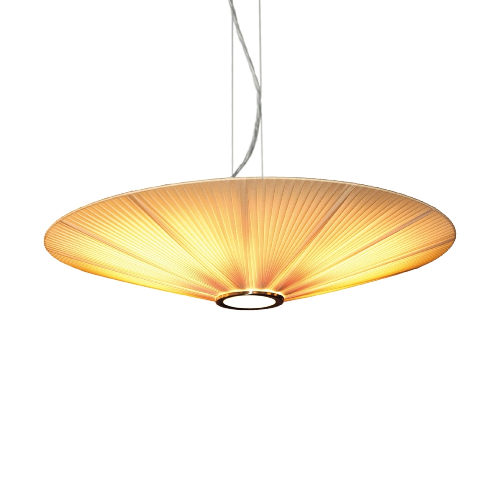 Pamalux Elegant Ufo hanging light, 60 cm, for Bedroom, metal, pleated fabric, E27, 8 W, energy efficiency: A++, H: 12 cm