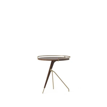 Umanoff Mesa de Apoio Low Walnut/Matt Lacquered Brass - Audo Copenhagen