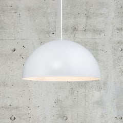 Lámpara colgante Ellen 40 pantalla de metal blanco