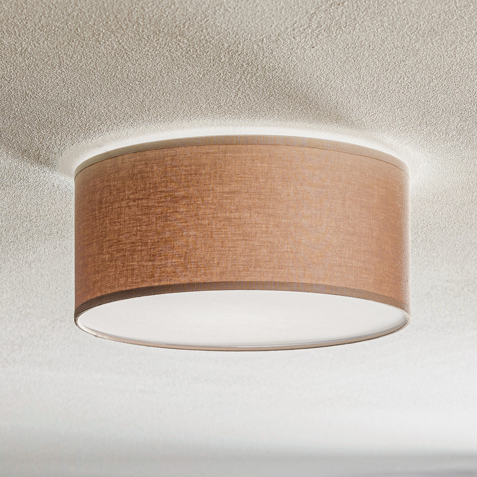 TK Lighting Plafonieră Rondo cappuccino Ø 30 cm - dormitor - modern - Țesătură / Textil