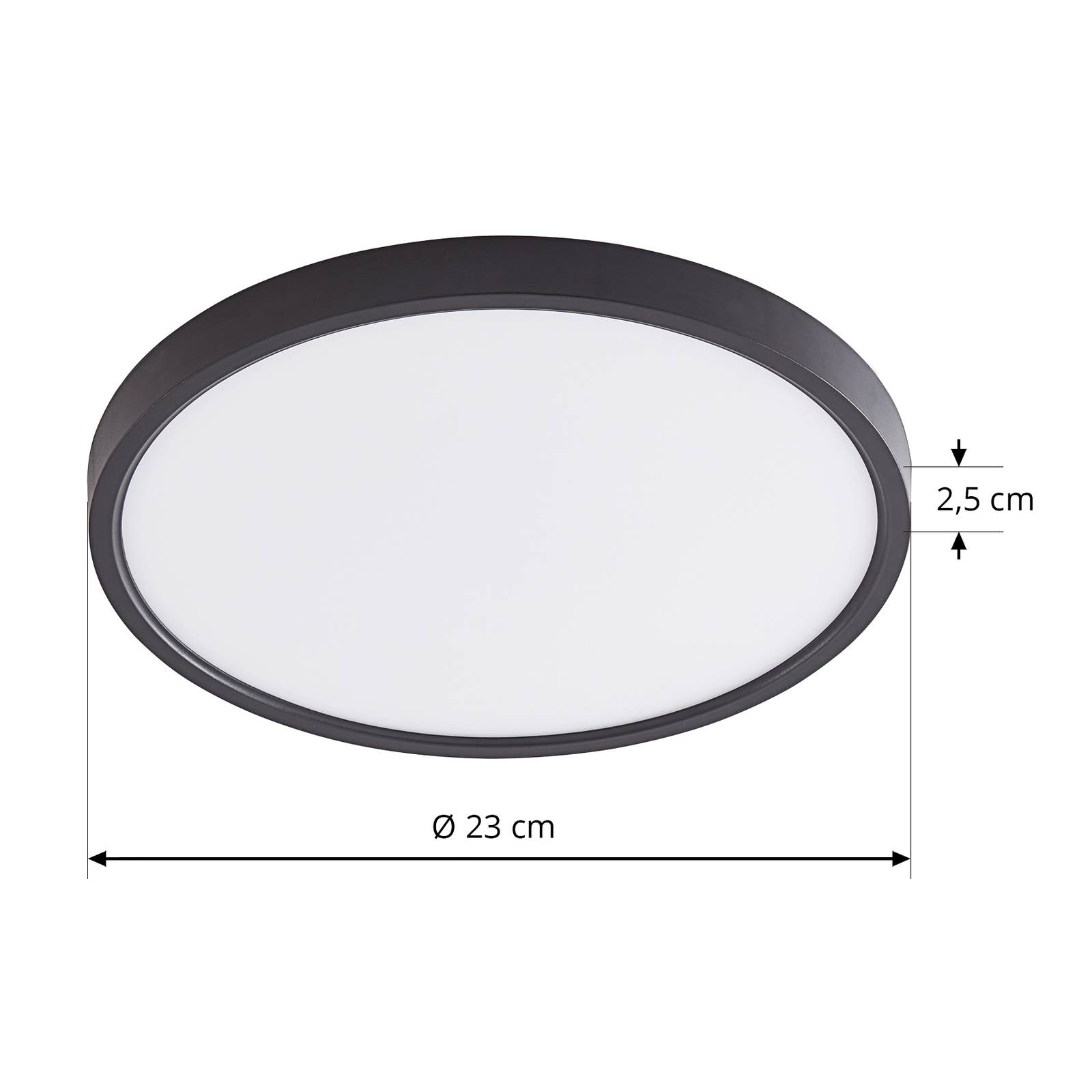 Lampa sufitowa LED Pravin, Ø 23 cm, CCT, czarny