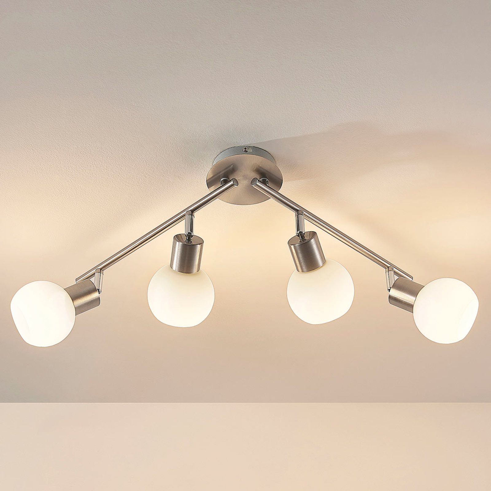 Elaina 4 Plafondlamp Nickel - Lindby