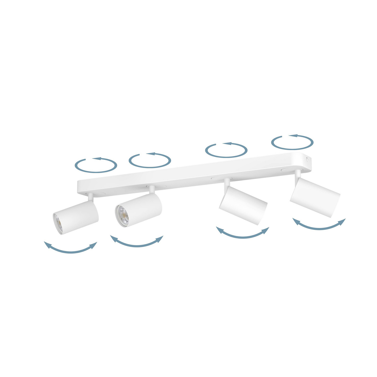 Rail Spots LED Connecté Eglo – 4 Spots Orientables, Appli, Commande Vocale, RGB