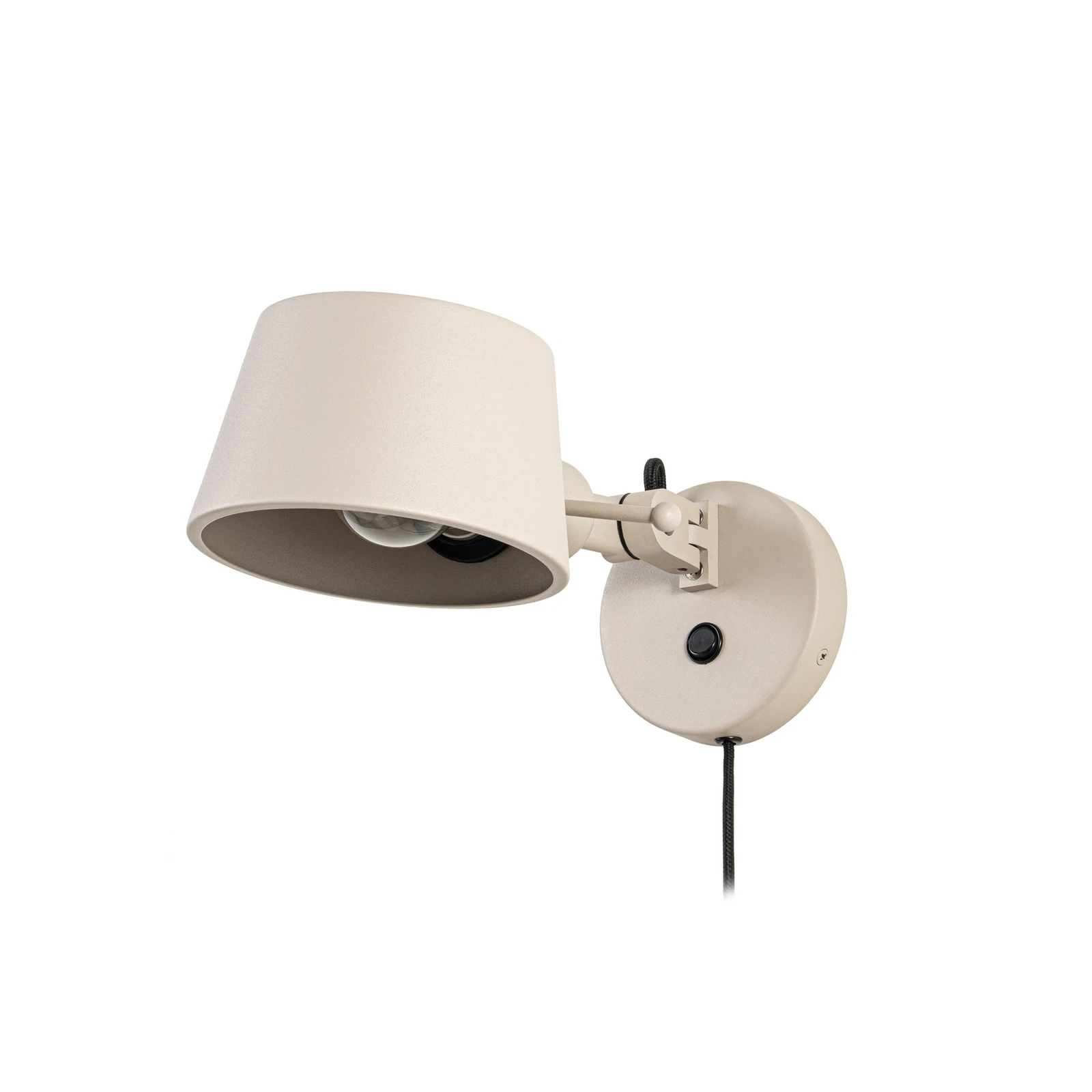Lucande Φωτιστικό τοίχου Silka, 14 cm, μπεζ, ευέλικτο, βύσμα