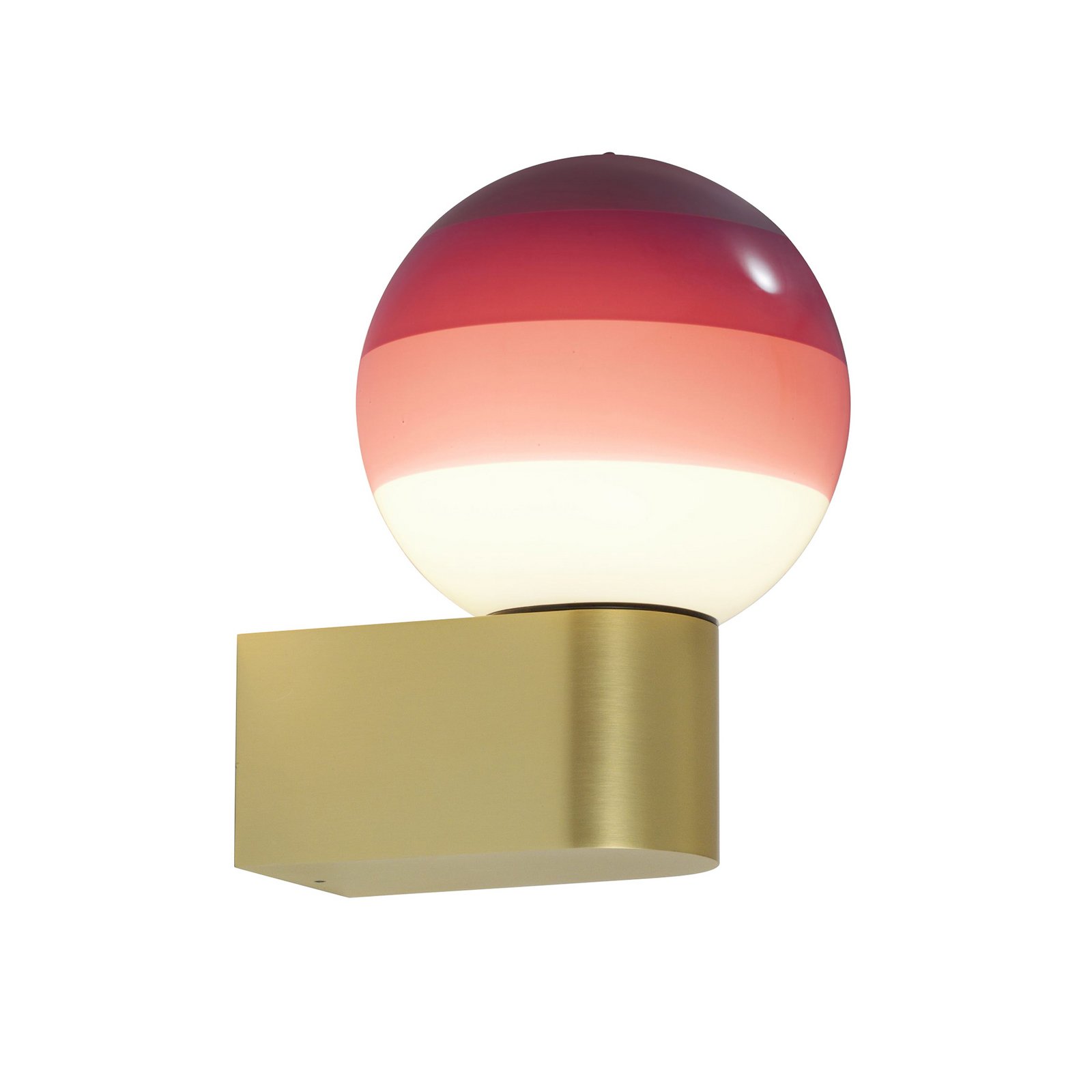 Aplique de pared LED MARSET Dipping Light A1, rojo burdeos/latón
