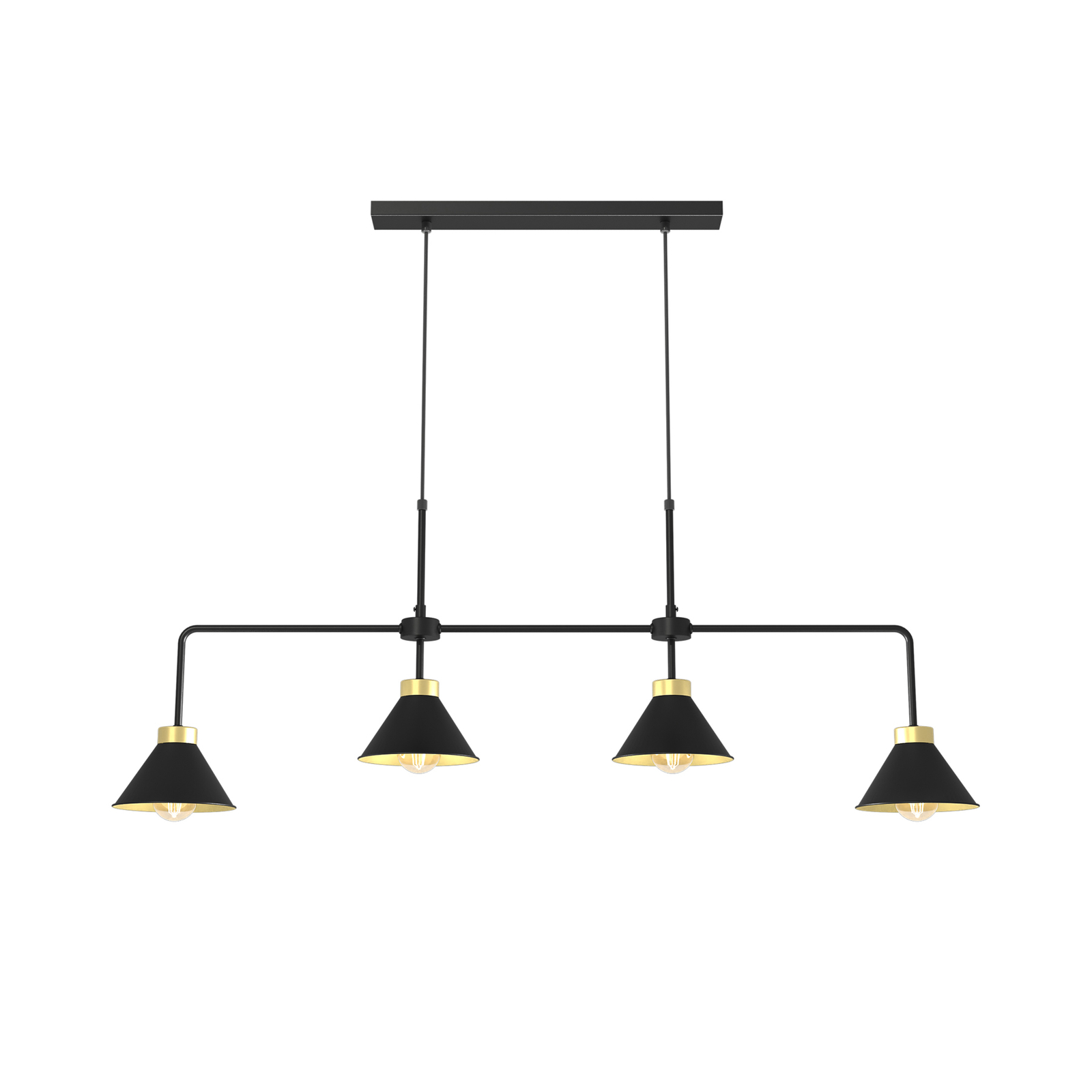 Hanglamp Maro, zwart, 4-lamps