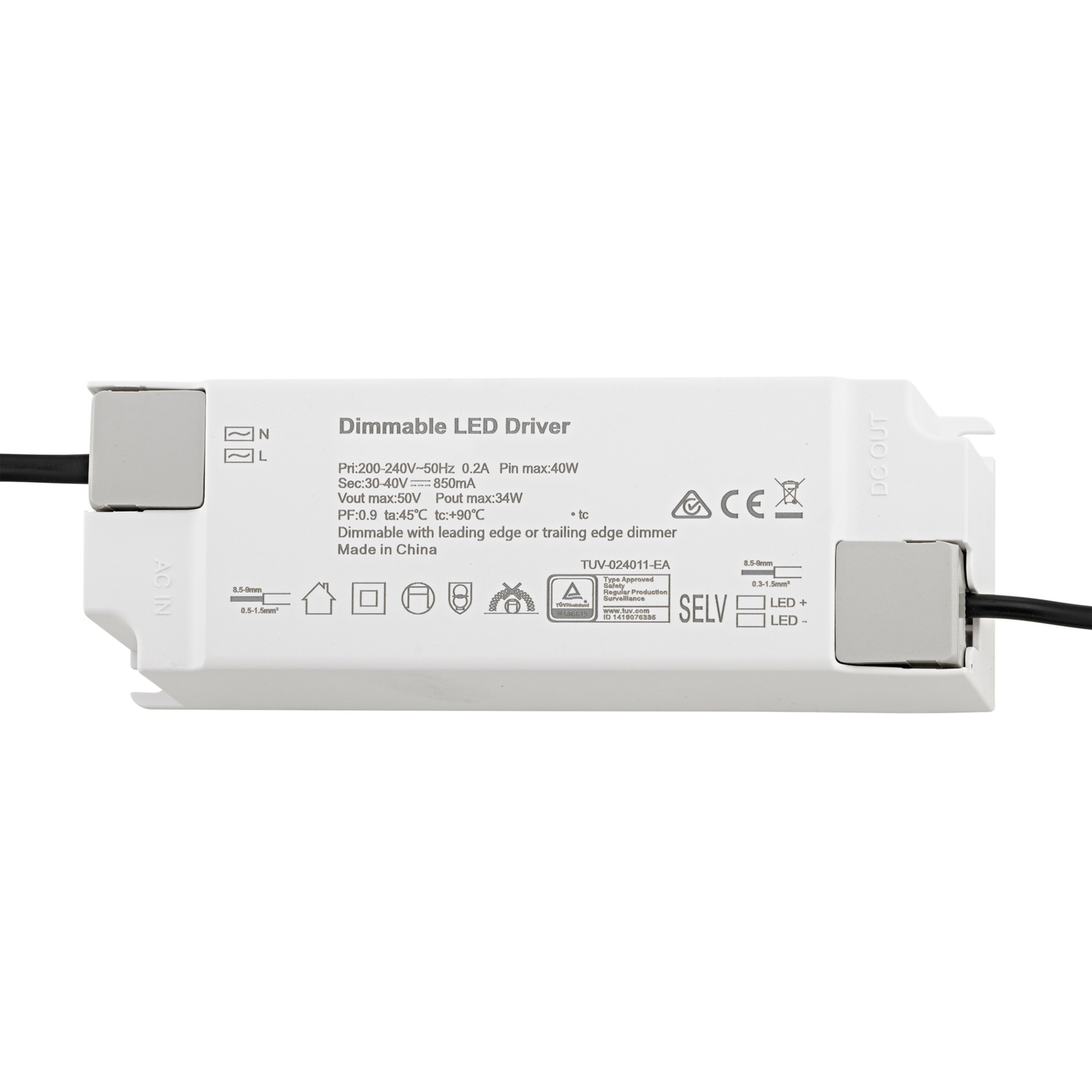 LED-Treiber Powerline Panel CC, Triac, 34 W, 850 mA