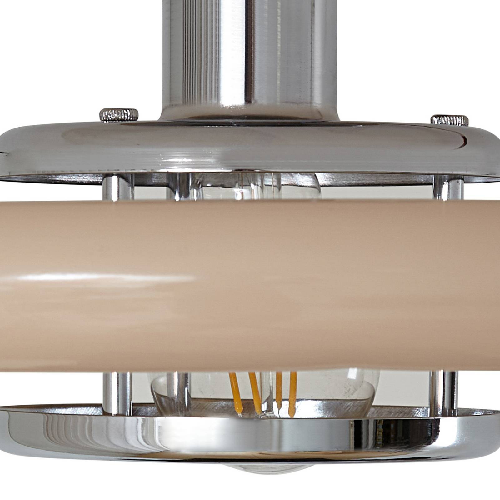 Lindby lampa sufitowa Branford, Ø 35 cm, beżowa, metal